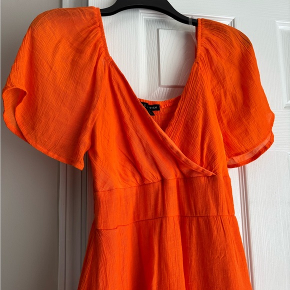 As U Wish Vibrant Orange Mini Dress - Picture 2 of 3